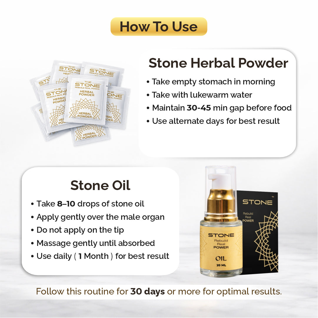 Stone Oil + Herbal Powder Combo