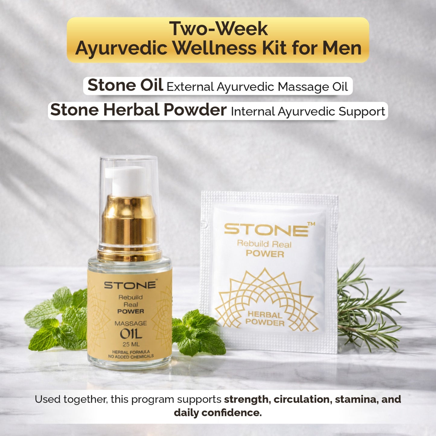 Stone Oil + Herbal Powder Combo Pack