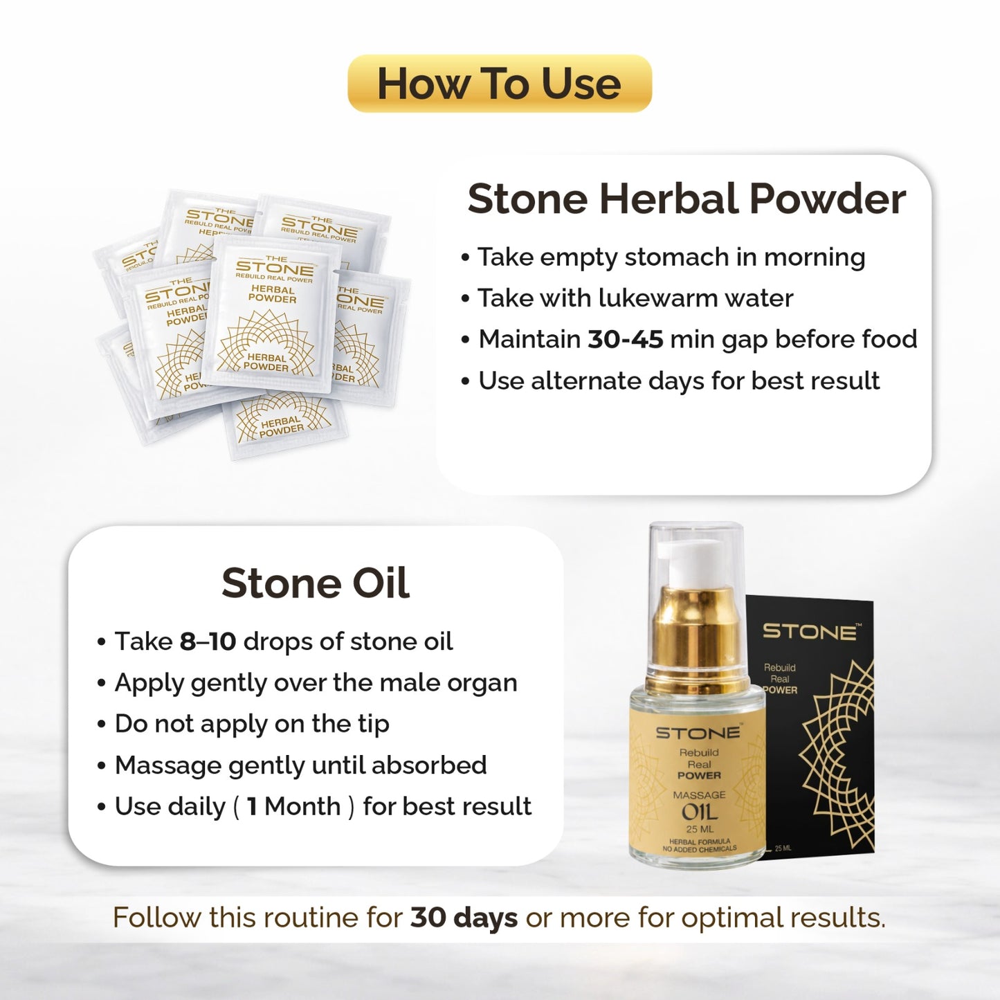 Stone Oil + Herbal Powder Combo Pack
