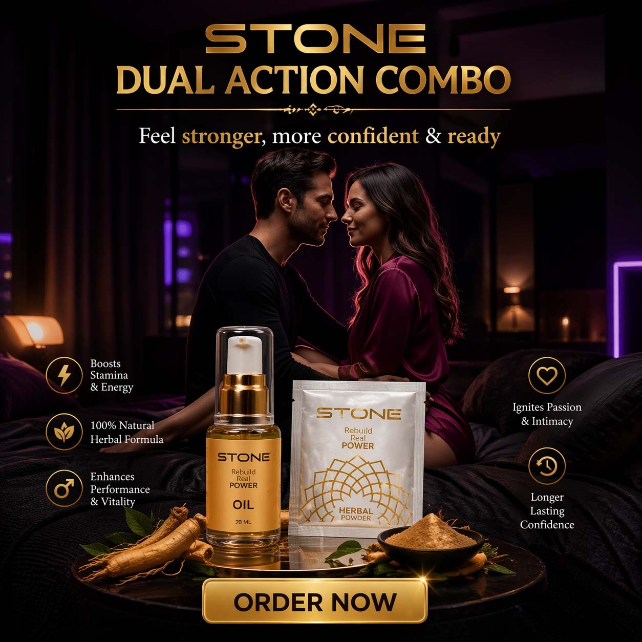 Stone Oil + Herbal Powder Combo